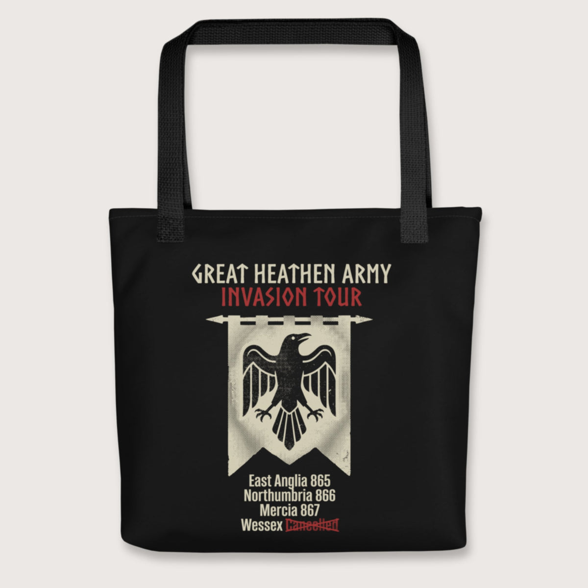 Black Great Heathen Army Invasion Tour Bag - history buff gift by HistoHead