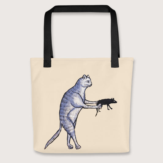 Black Weird Medieval Cat's Mouse-Gun Bag - history buff gift by HistoHead