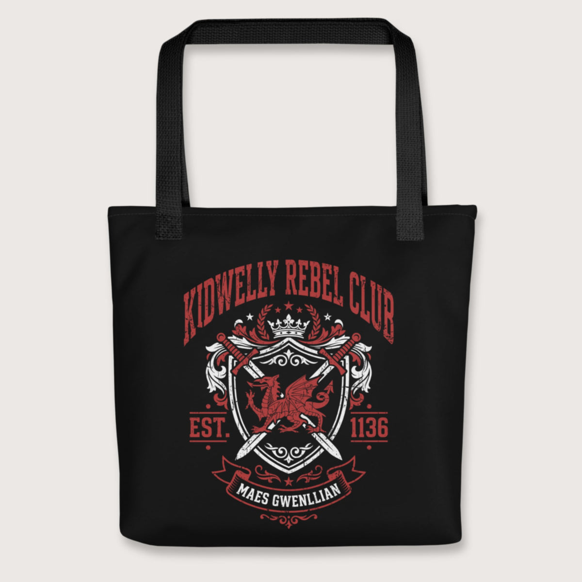Black Kidwelly Rebel Club Maes Gwenllian 1136 Bag - history buff gift by HistoHead