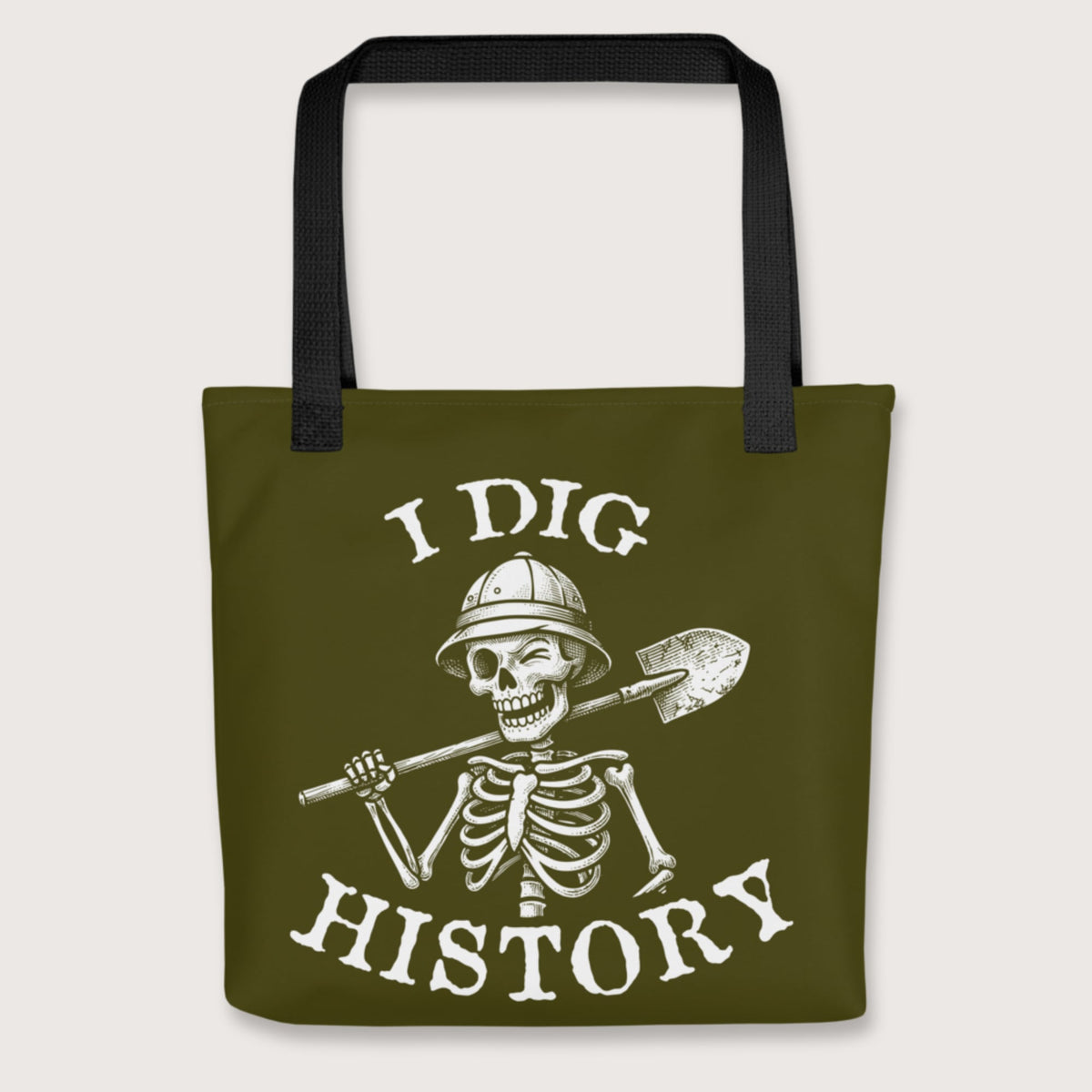 Black I Dig History Bag - history buff gift by HistoHead
