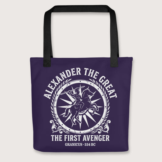 Black Alexander the Great First Avenger Bag - history buff gift by HistoHead