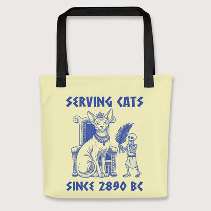 Black Serving Cats Since 2890 BC Bag - history buff gift by HistoHead