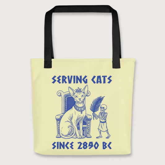 Black Serving Cats Since 2890 BC Bag - history buff gift by HistoHead