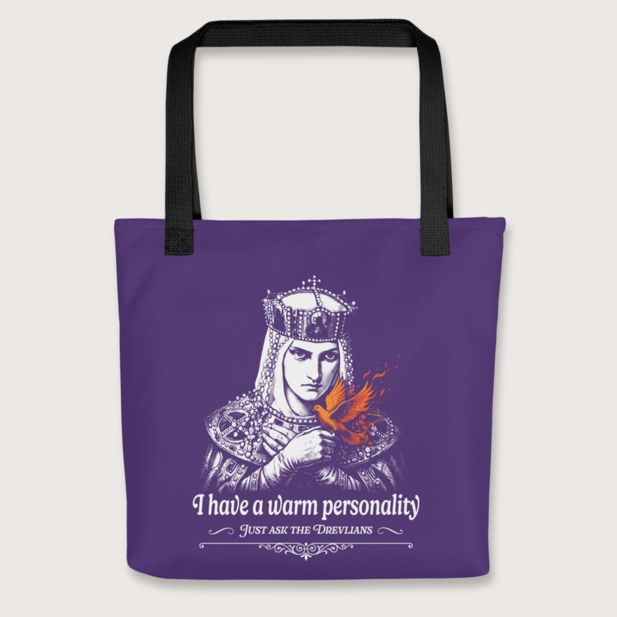 Black Olga of Kiev I Have a Warm Personality Bag - history buff gift by HistoHead