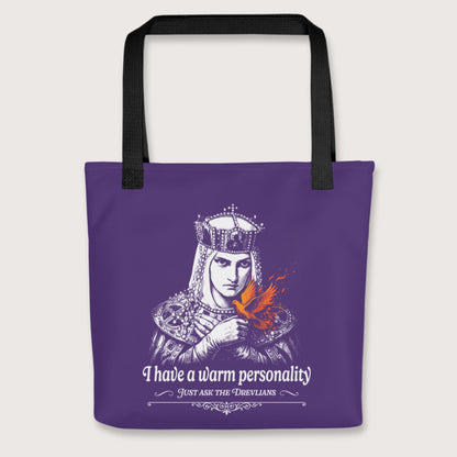 Black Olga of Kiev I Have a Warm Personality Bag - history buff gift by HistoHead
