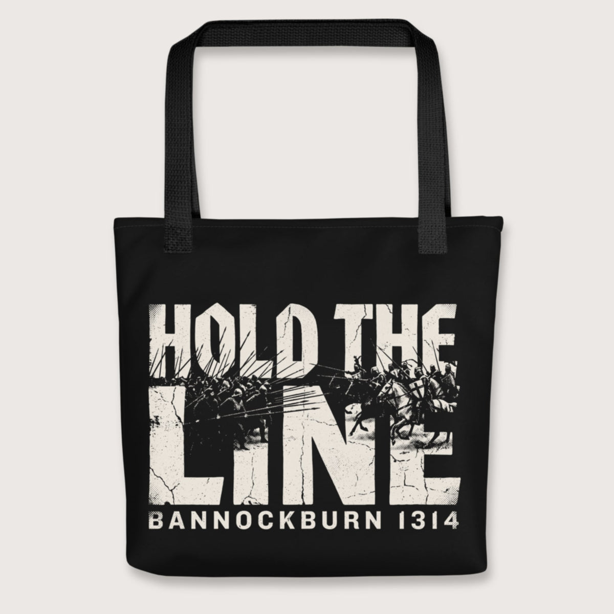 Black Hold The Line Bannockburn 1314 Bag - history buff gift by HistoHead