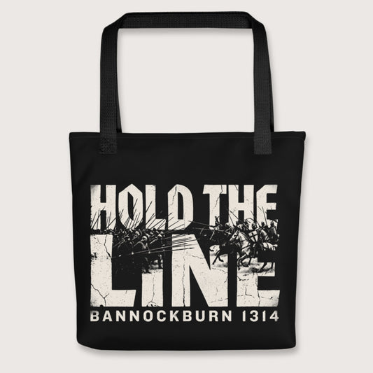 Black Hold The Line Bannockburn 1314 Bag - history buff gift by HistoHead