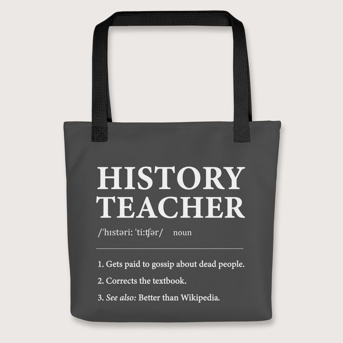 Black History Teacher Definition Bag - history buff gift by HistoHead