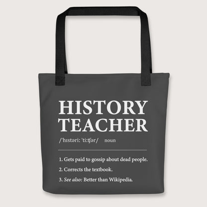 Black History Teacher Definition Bag - history buff gift by HistoHead