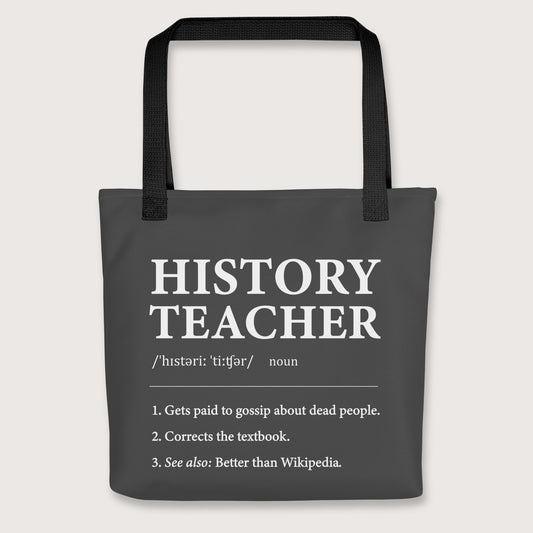 Black History Teacher Definition Bag - history buff gift by HistoHead