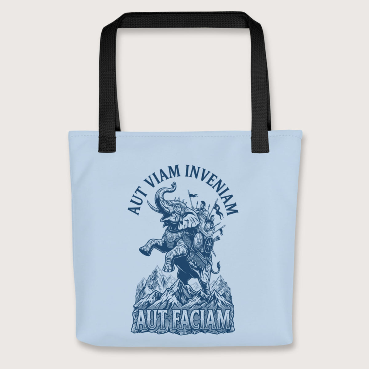 Black Aut Viam Inveniam Hannibal Quote Bag - history buff gift by HistoHead