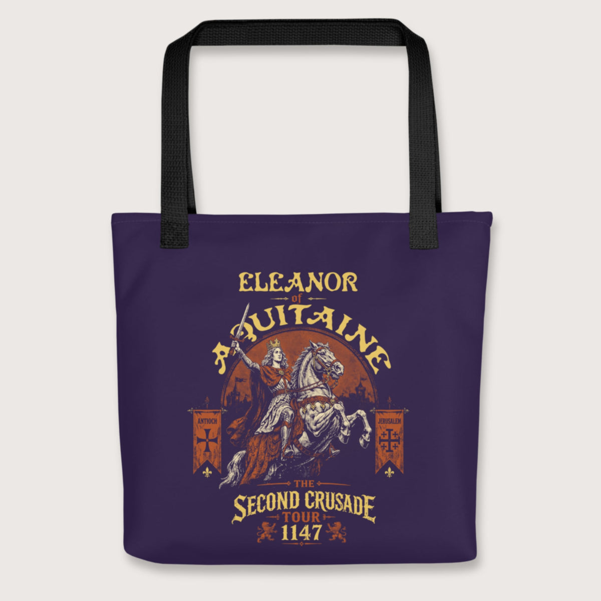Black Eleanor of Aquitaine Second Crusade Tour Bag - history buff gift by HistoHead