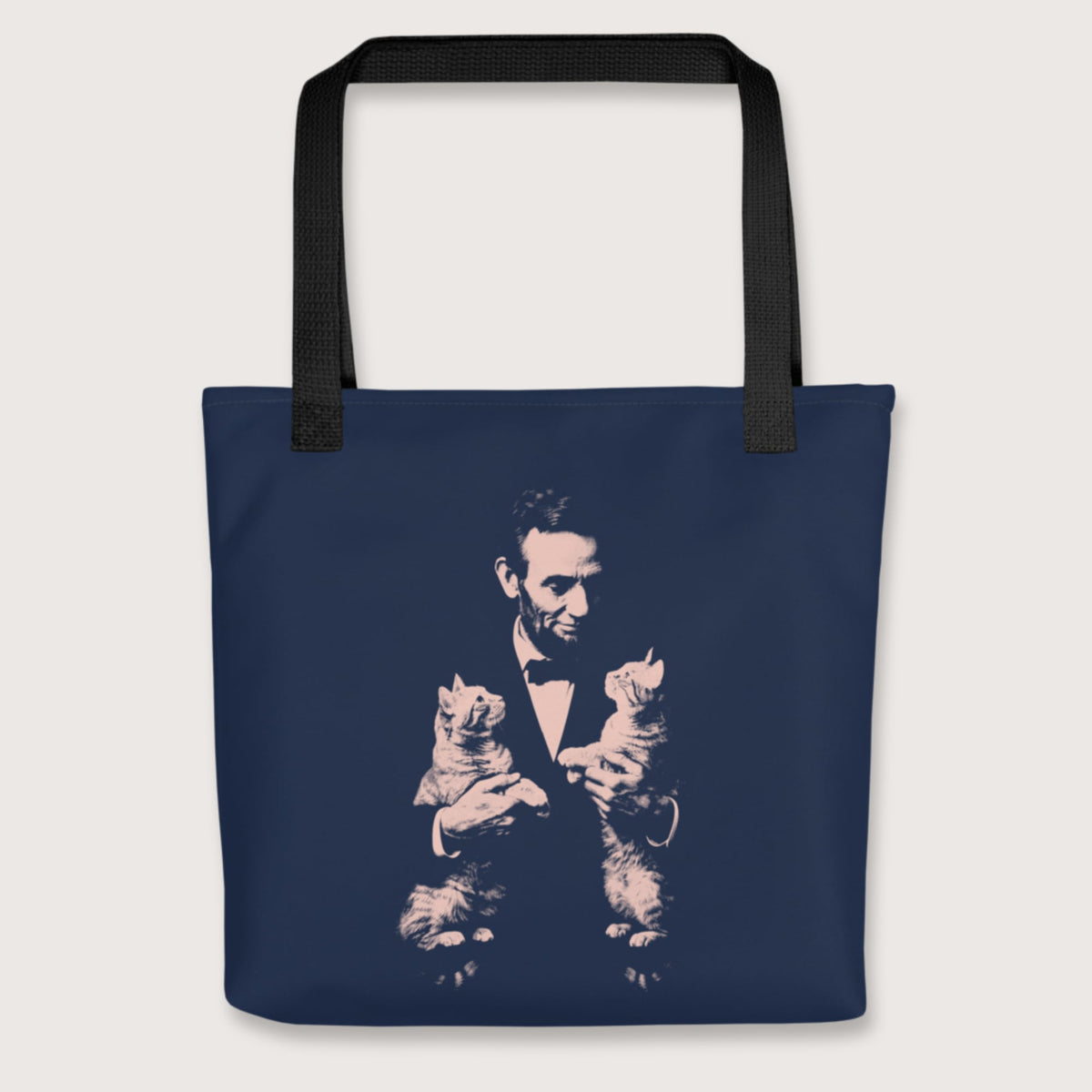 Black Lincoln Kittens Bag - history buff gift by HistoHead