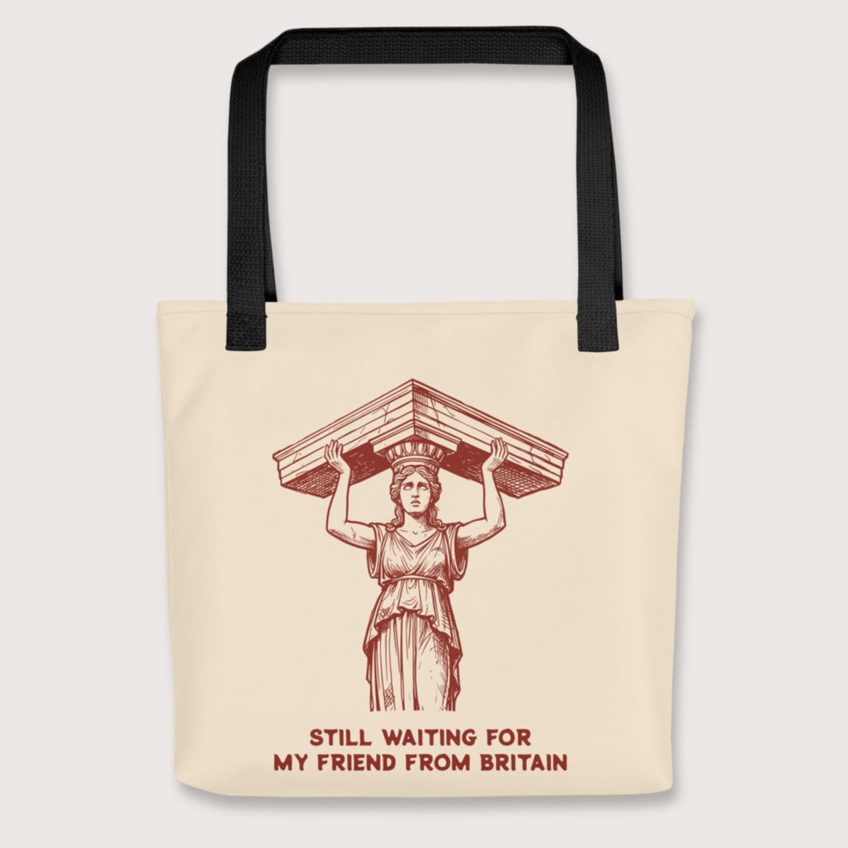 Black Caryatid Waiting for Her Friend Bag - history buff gift by HistoHead