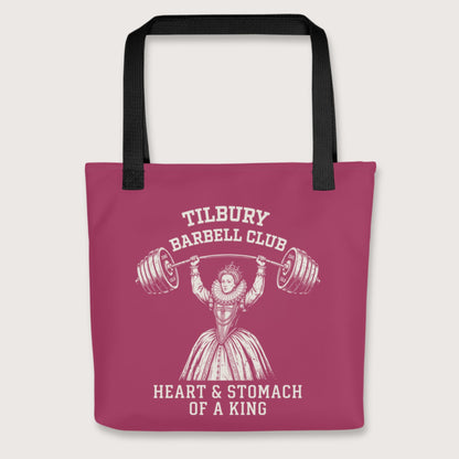 Black Elizabeth I Tilbury Barbell Club Bag - history buff gift by HistoHead