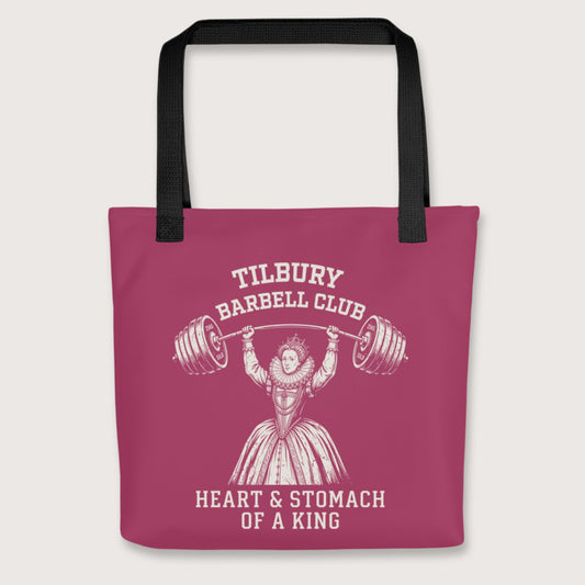 Black Elizabeth I Tilbury Barbell Club Bag - history buff gift by HistoHead