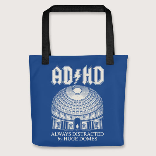 Black Always Distracted by Huge Domes Bag - history buff gift by HistoHead