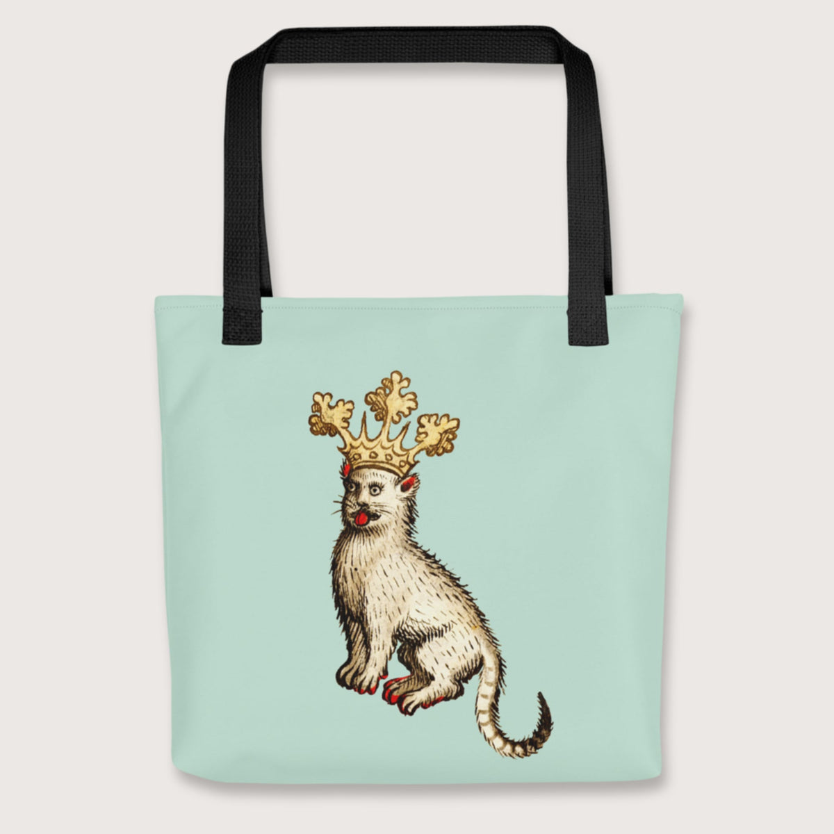Black Medieval Cat King Bag - history buff gift by HistoHead
