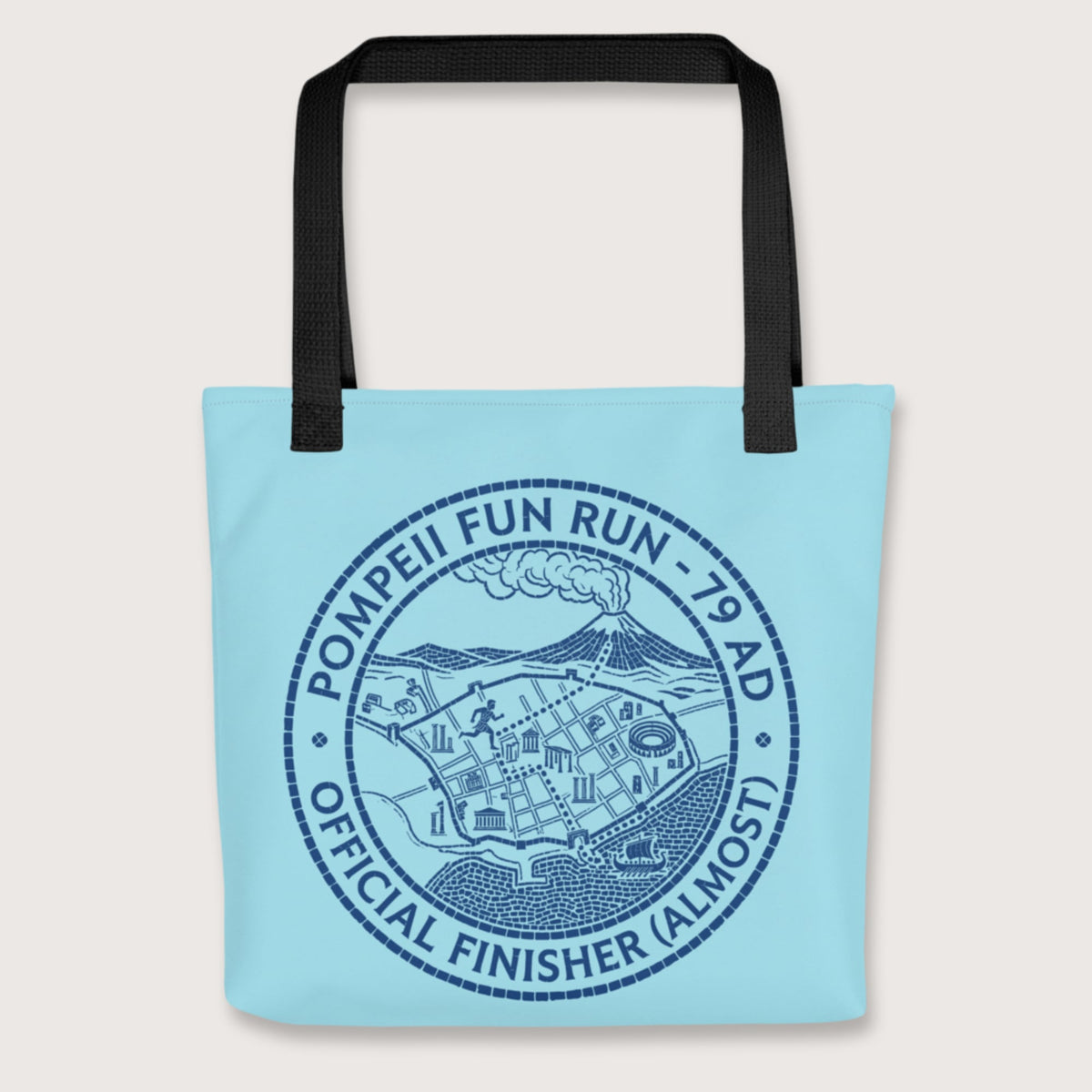 Black Pompeii Fun Run Official Finisher Bag - history buff gift by HistoHead