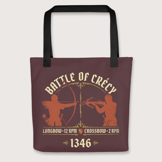 Black Battle of Crecy 1346 Bag - history buff gift by HistoHead