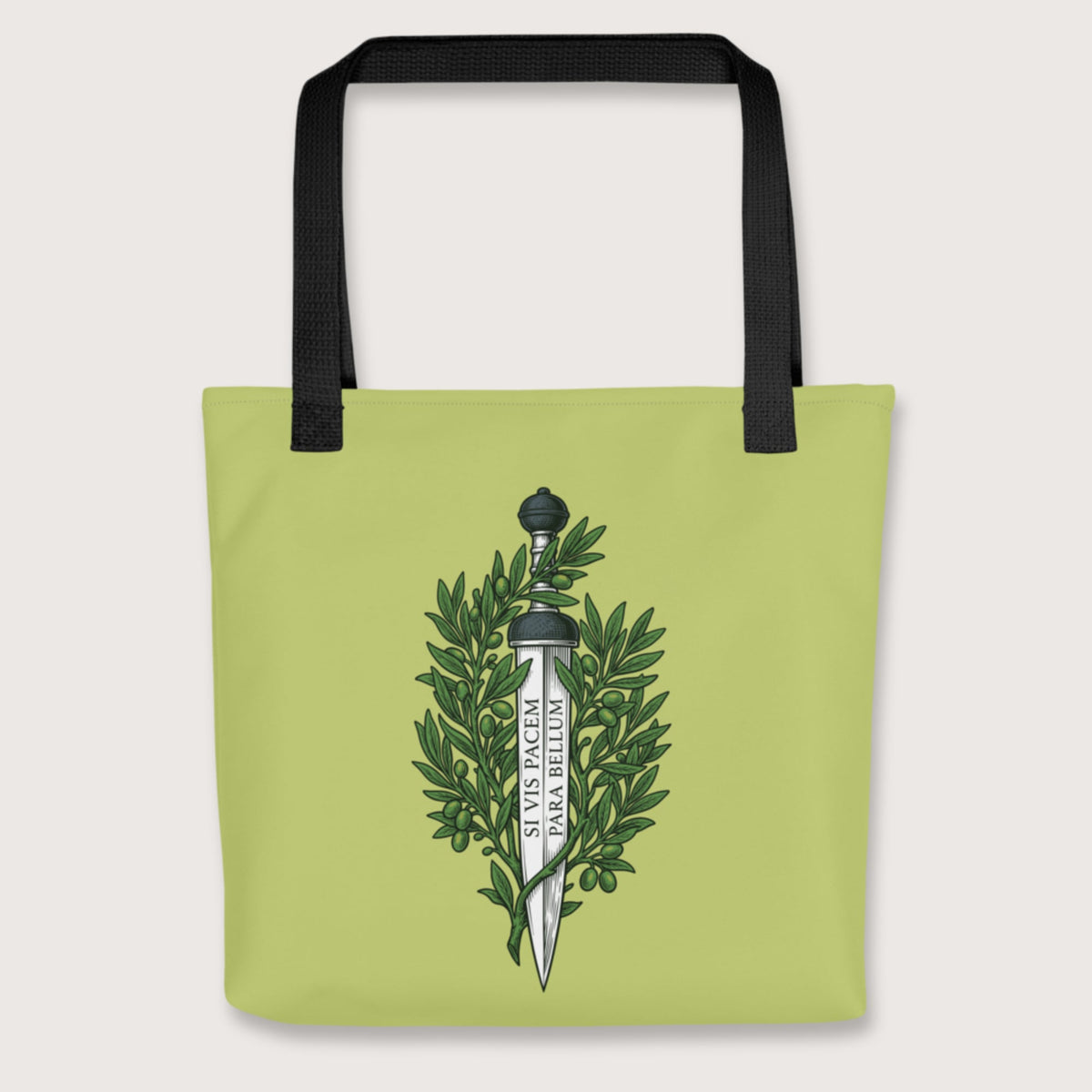 Black Si Vis Pacem Para Bellum Latin Phrase Bag - history buff gift by HistoHead