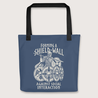 Black Shieldwall Against Social Interaction Bag - history buff gift by HistoHead