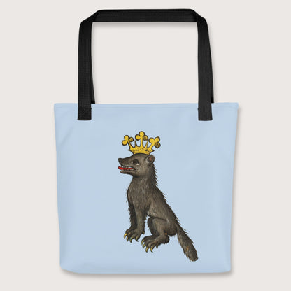 Black Medieval Wolf King Bag - history buff gift by HistoHead