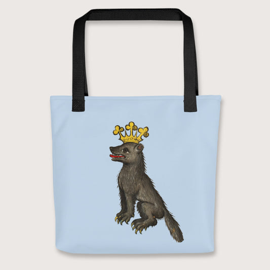 Black Medieval Wolf King Bag - history buff gift by HistoHead
