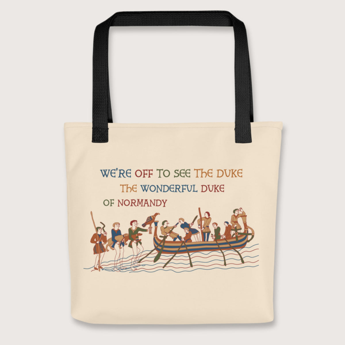 Black Bayeux Tapestry We're Off to See the Duke Bag - history buff gift by HistoHead