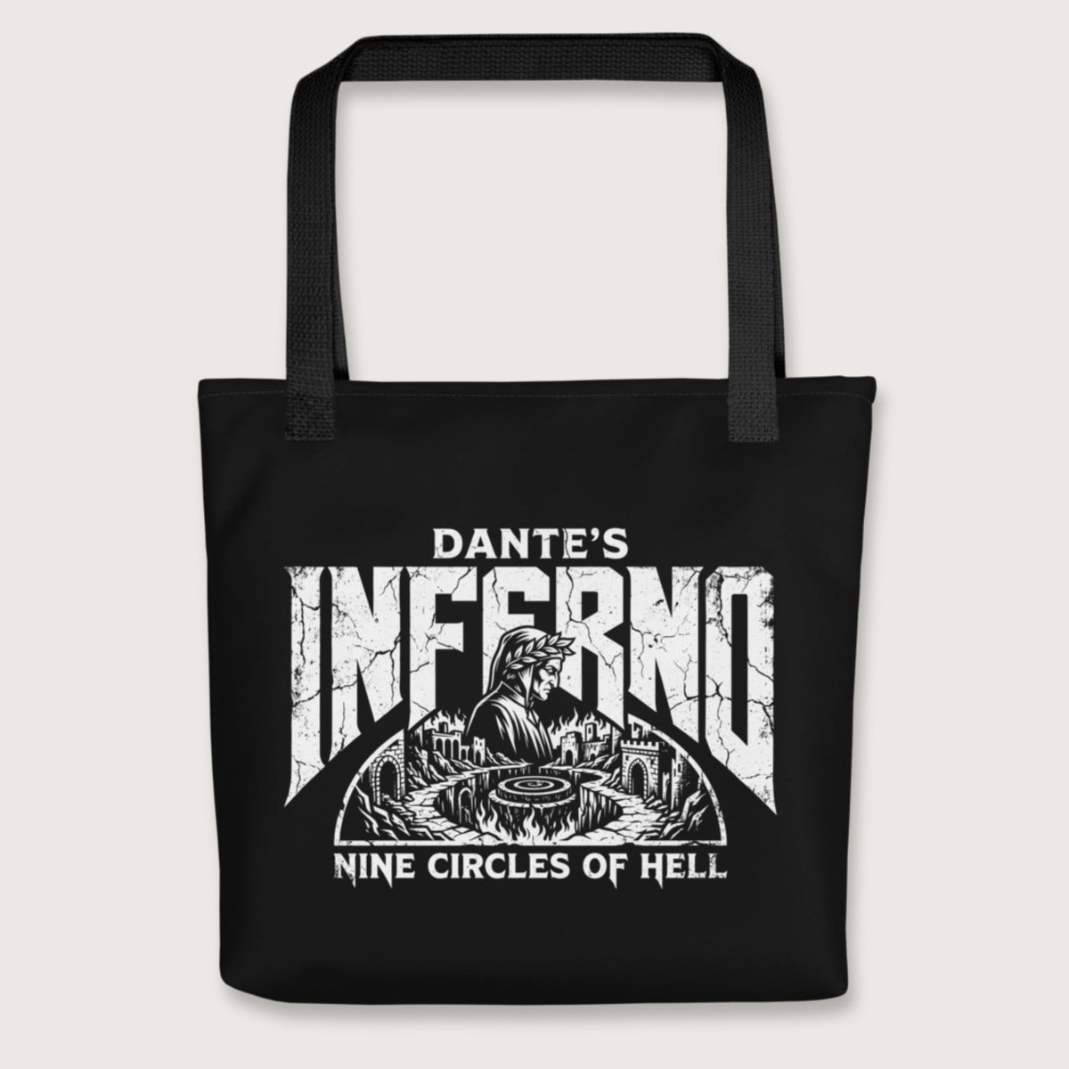 Black Dante's Inferno Bag - history buff gift by HistoHead