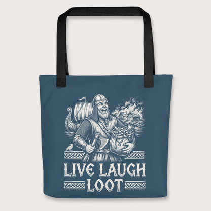 Black Live Laugh Loot Bag - history buff gift by HistoHead