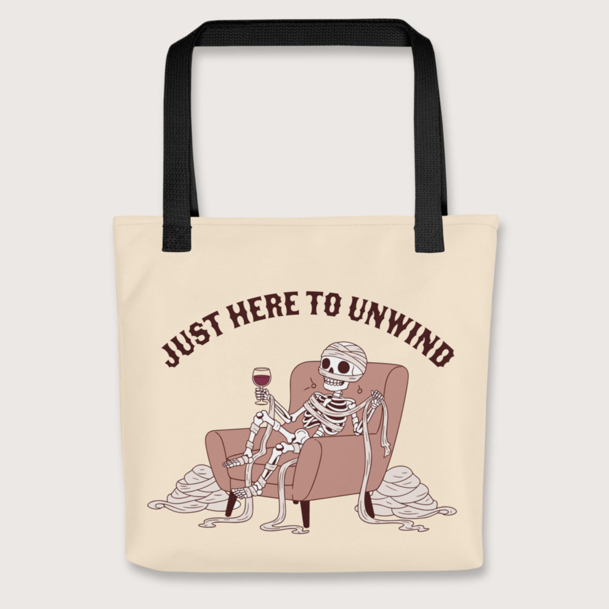 Black Just Here to Unwind Bag - history buff gift by HistoHead
