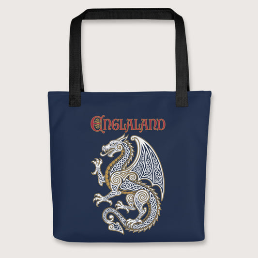 Black Englaland Dragon Bag - history buff gift by HistoHead