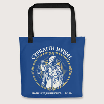 Black Cyfraith Hywel Progressive Jurisprudence Bag - history buff gift by HistoHead