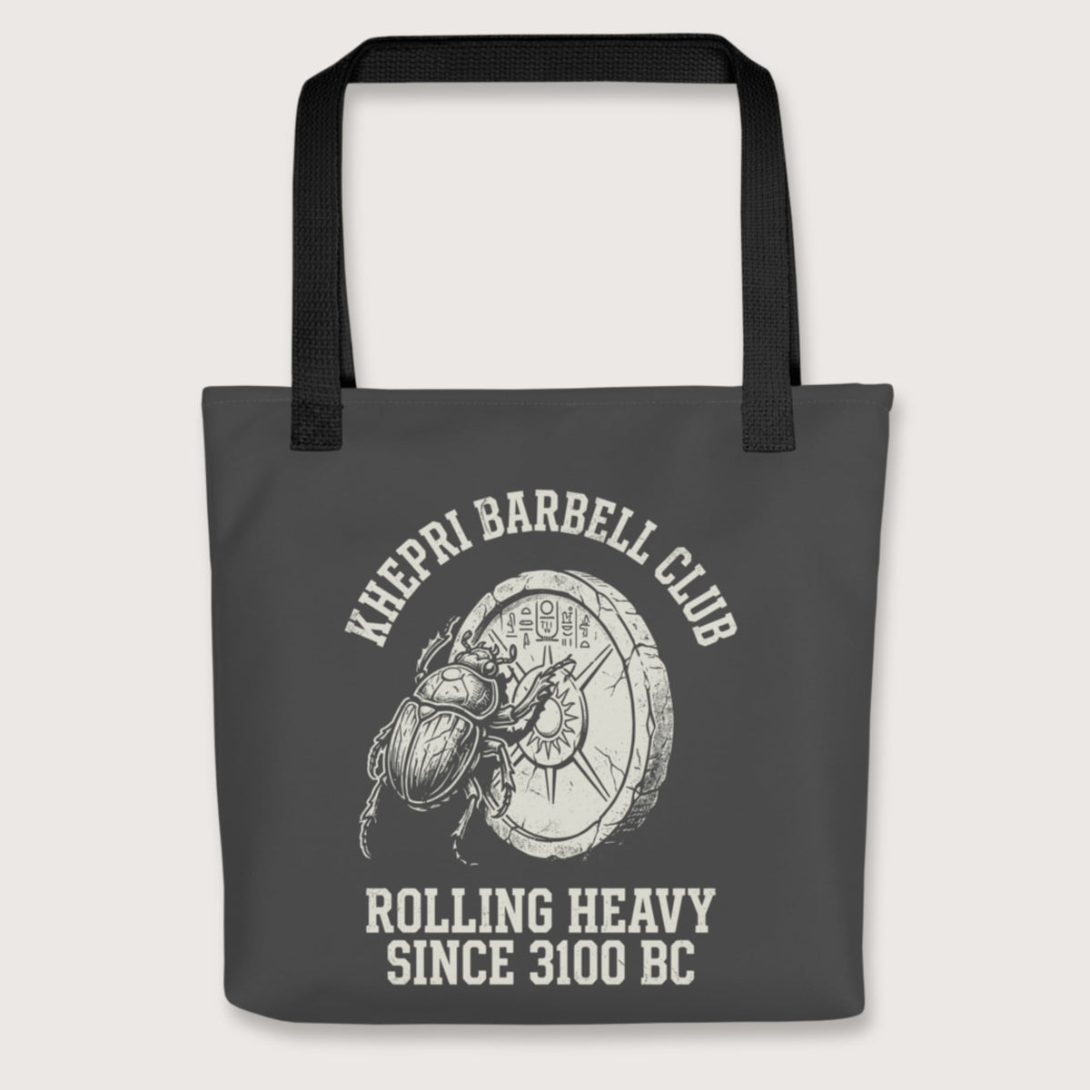 Black Khepri Barbell Club Bag - history buff gift by HistoHead