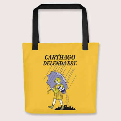 Black Carthago Delenda Est Salt Girl Bag - history buff gift by HistoHead