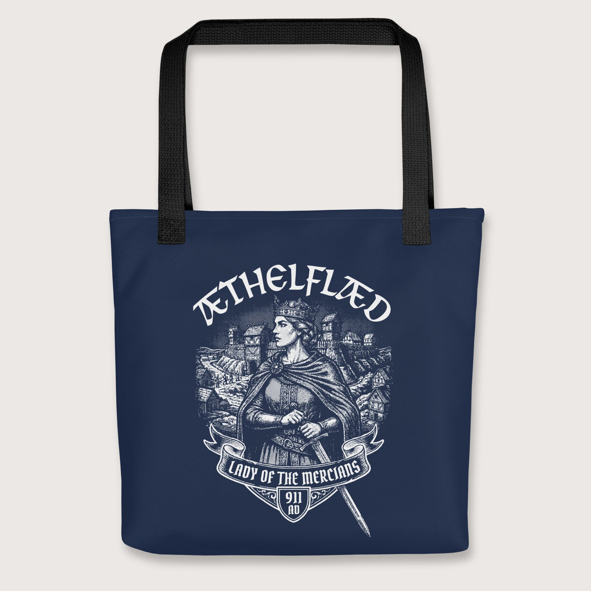 Black Æthelflæd Lady of the Mercians Bag - history buff gift by HistoHead