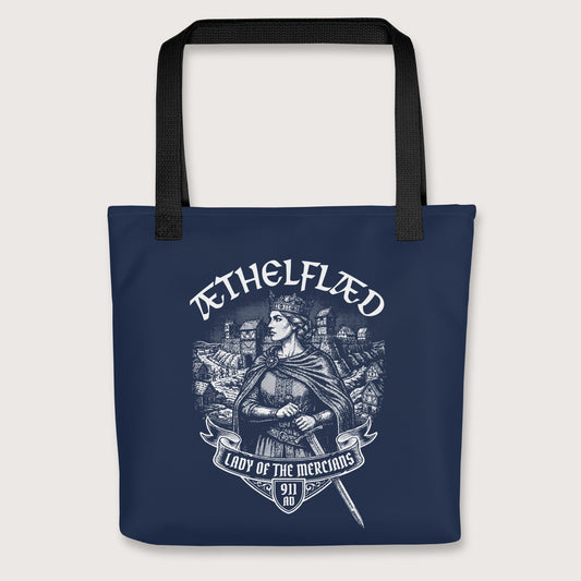 Black Æthelflæd Lady of the Mercians Bag - history buff gift by HistoHead