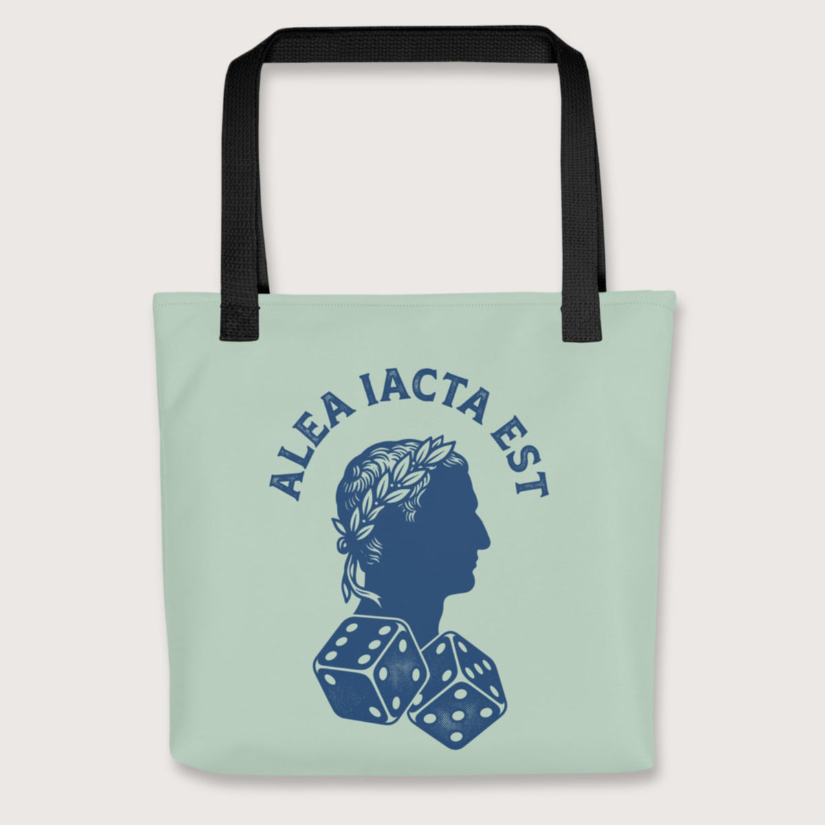 Black Alea Iacta Est Caesar Quote Bag - history buff gift by HistoHead