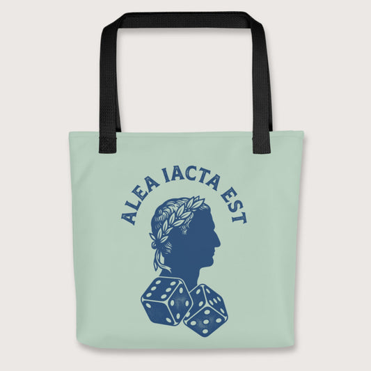 Black Alea Iacta Est Caesar Quote Bag - history buff gift by HistoHead