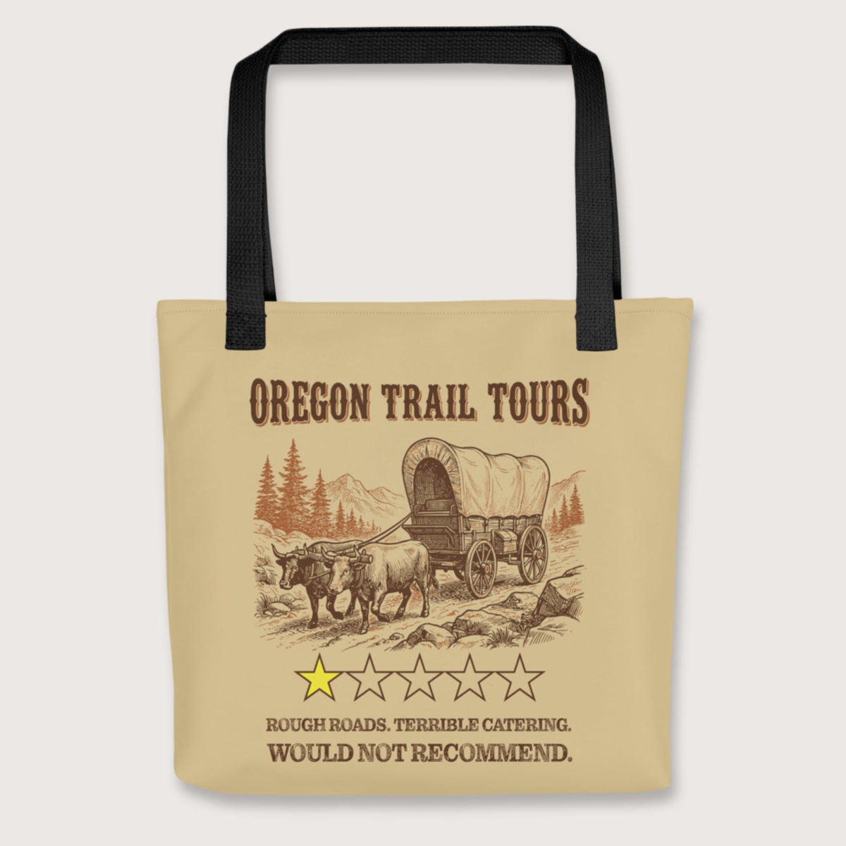 Black Oregon Trail Tours Review Bag - history buff gift by HistoHead