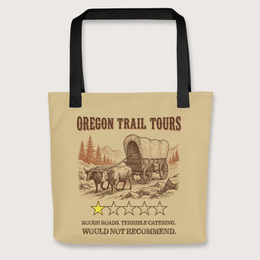 Black Oregon Trail Tours Review Bag - history buff gift by HistoHead