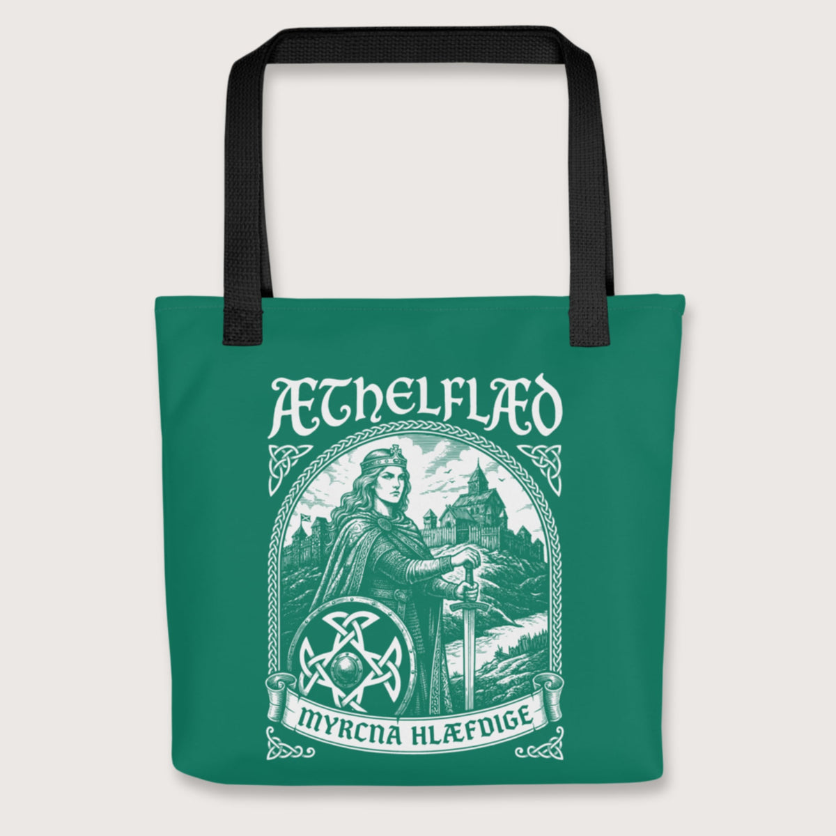 Black Aethelflaed Lady of the Mercians Old English Bag - history buff gift by HistoHead