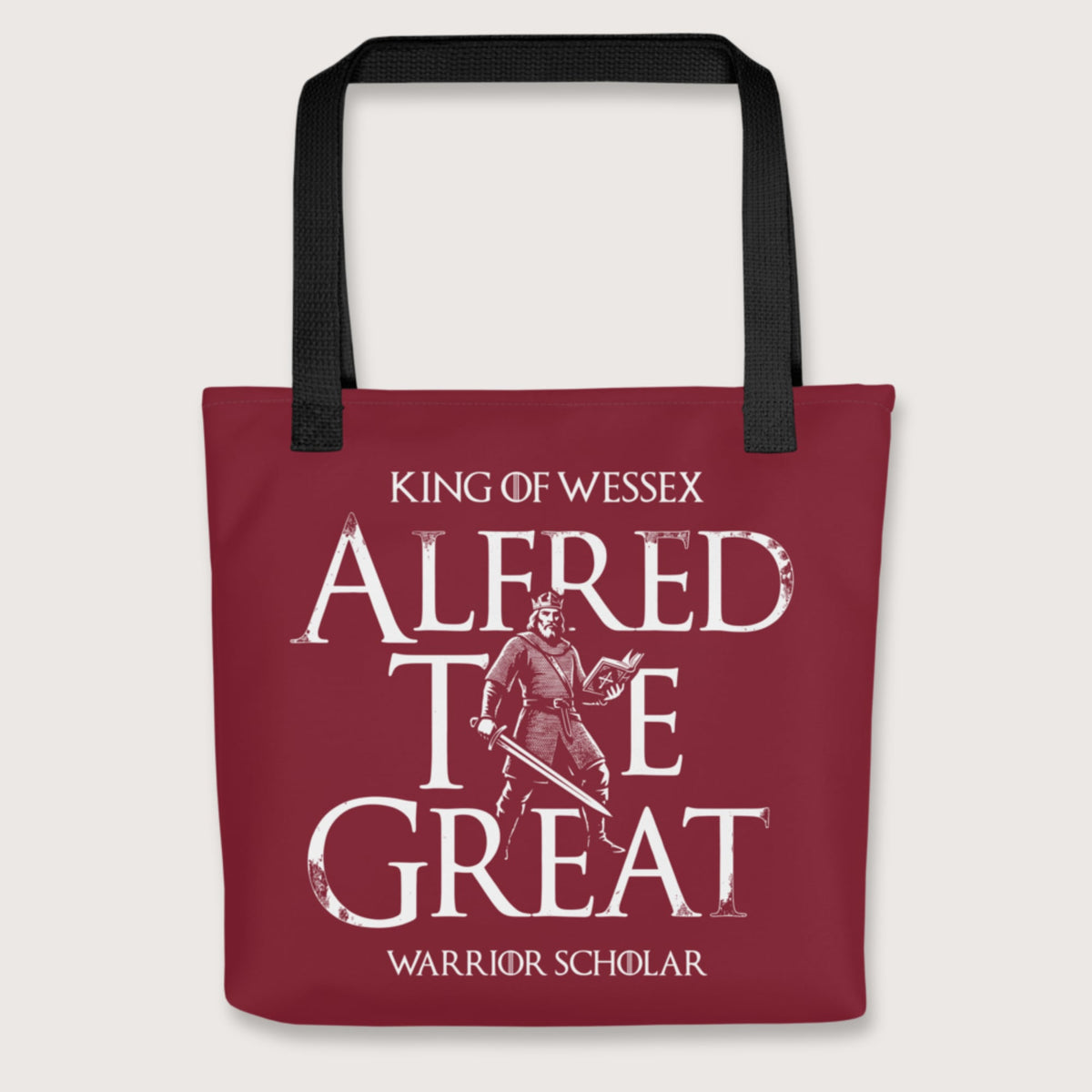Black Alfred the Great Scholar King Bag - history buff gift by HistoHead