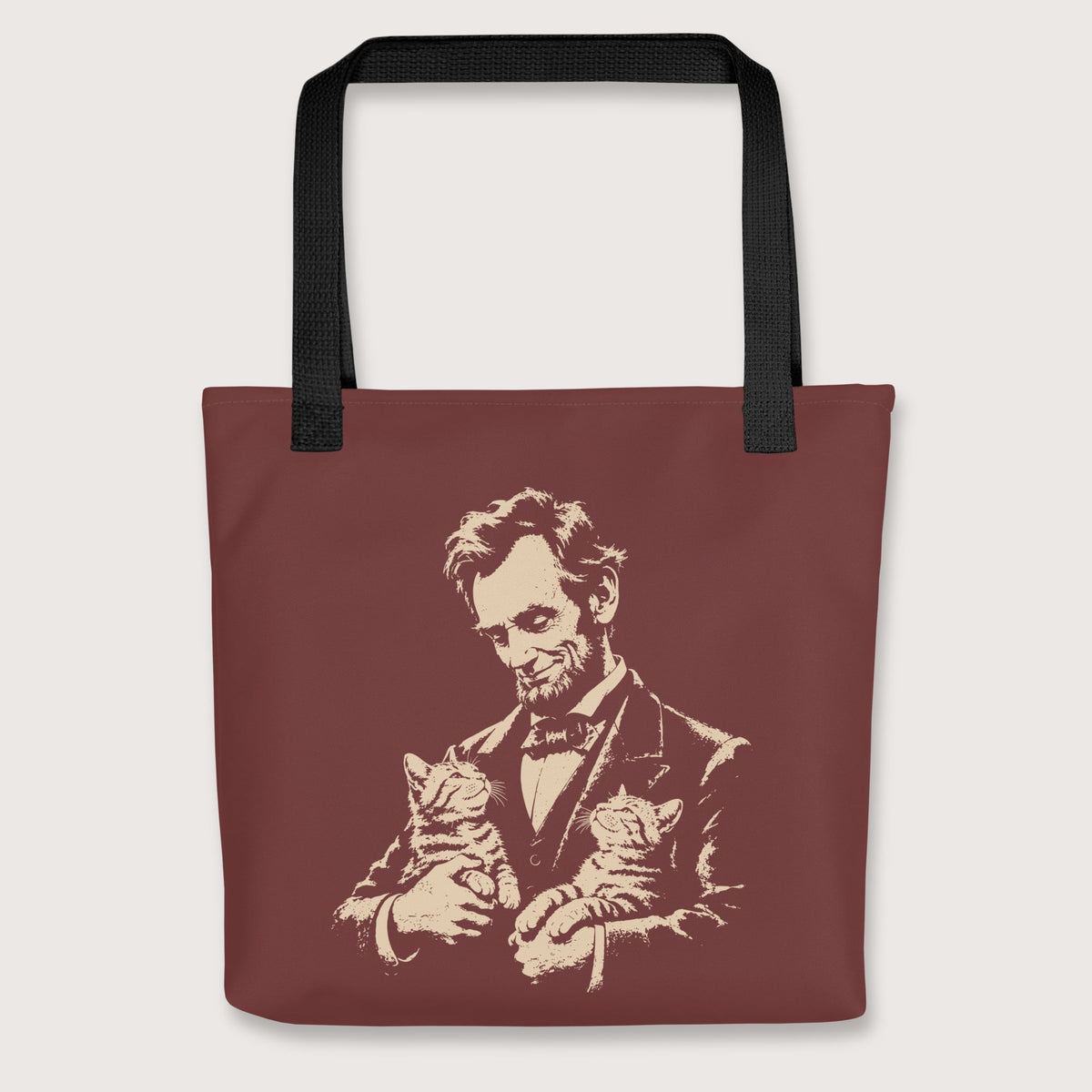 Black Lincoln's Cats Bag - history buff gift by HistoHead