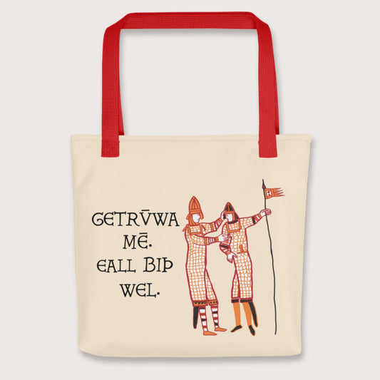 Red Bayeux Tapestry Trust Me Everything Will Be Fine Old English Bag - history buff gift by HistoHead