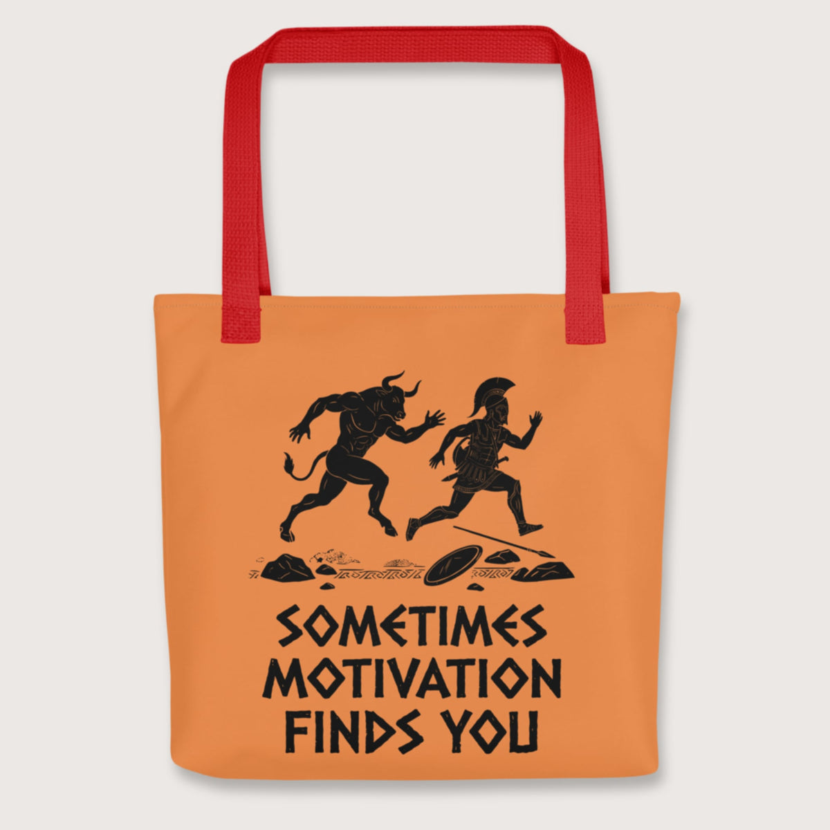 Red Motivation Finds You Minotaur Edition Bag - history buff gift by HistoHead