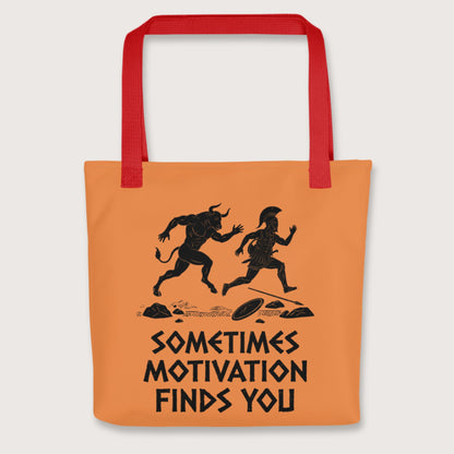 Red Motivation Finds You Minotaur Edition Bag - history buff gift by HistoHead