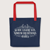 Red If You Can Read This You Have Too Much Education in Latin Bag - history buff gift by HistoHead