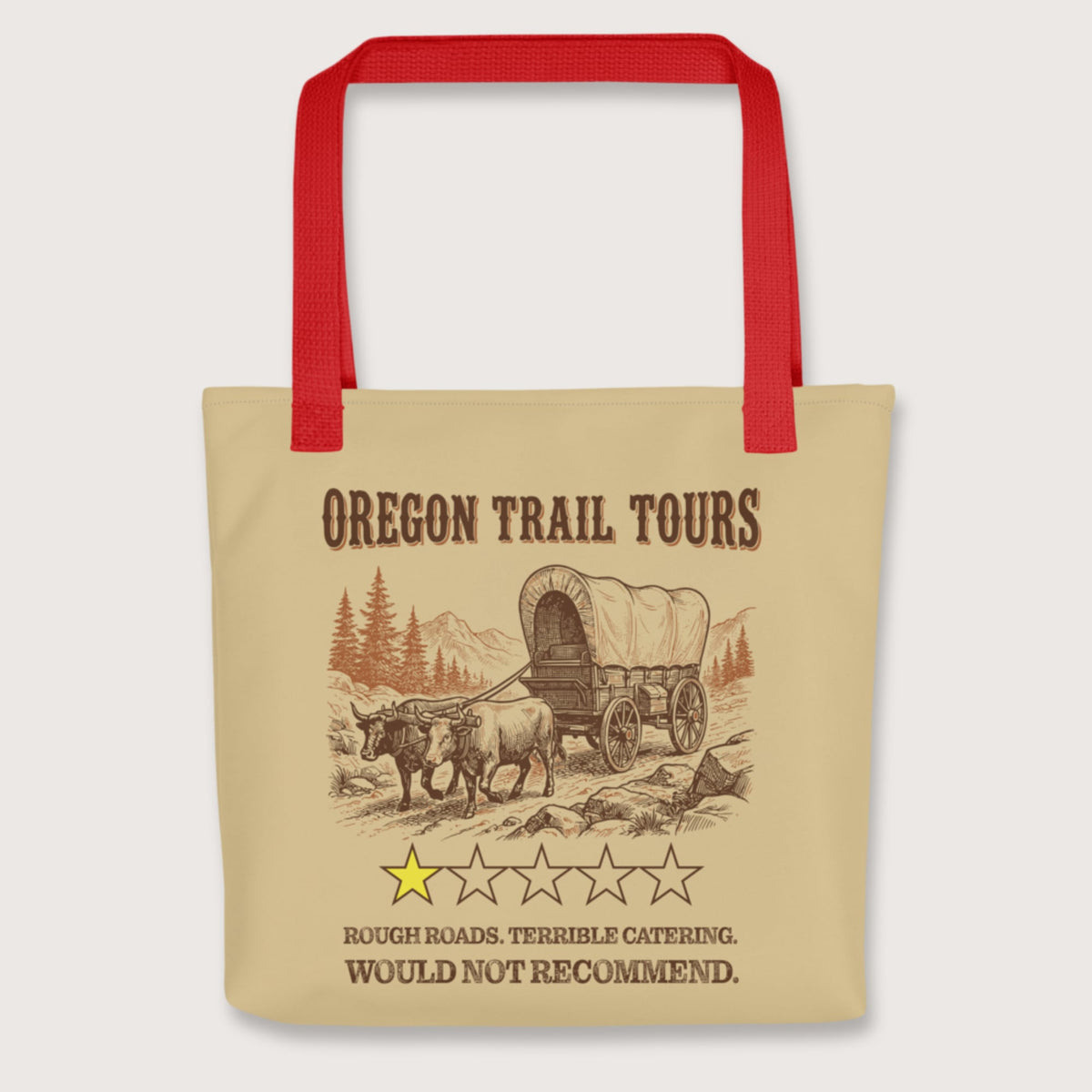 Red Oregon Trail Tours Review Bag - history buff gift by HistoHead